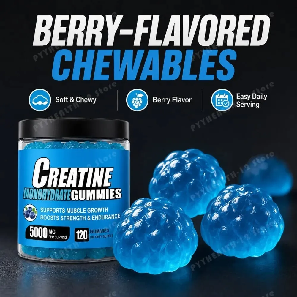 Creatine Monohydrate Gummies 5000mg Per Serving 120 Gummies for Muscle Strength Endurance & Energy Dietary Supplement — image 2