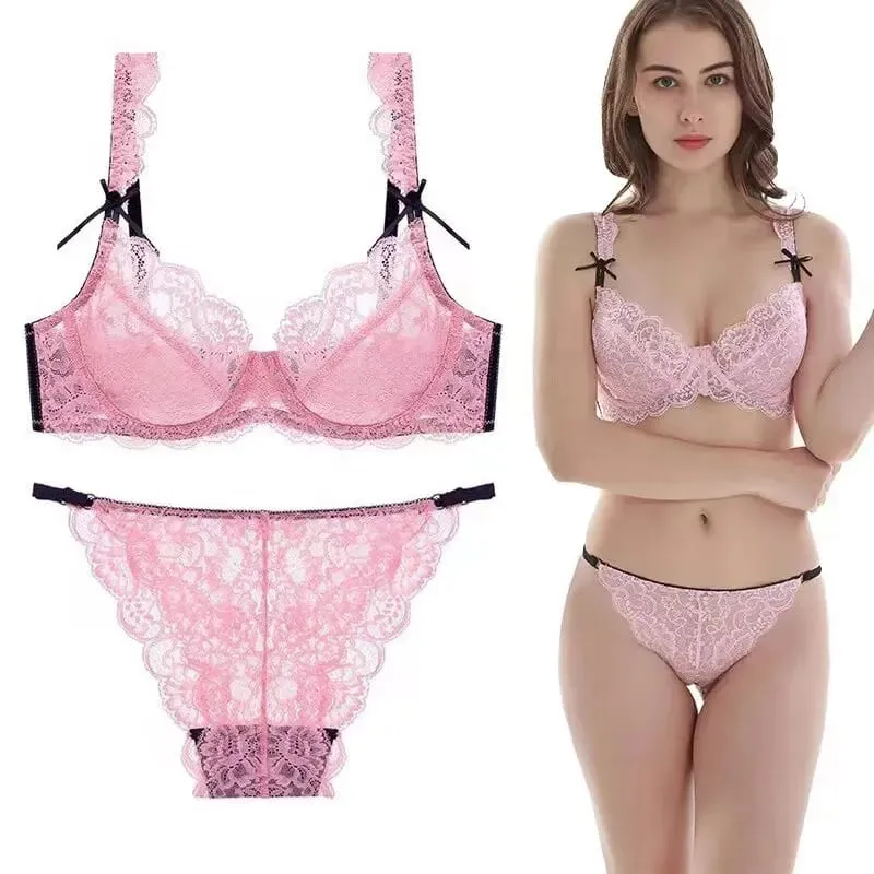 Lace Minimizer BH Ultra tynd svamp gratis wirefree sømløs fuld dækning buste push up komfort lingeri sæt BANERDANNI — image 11