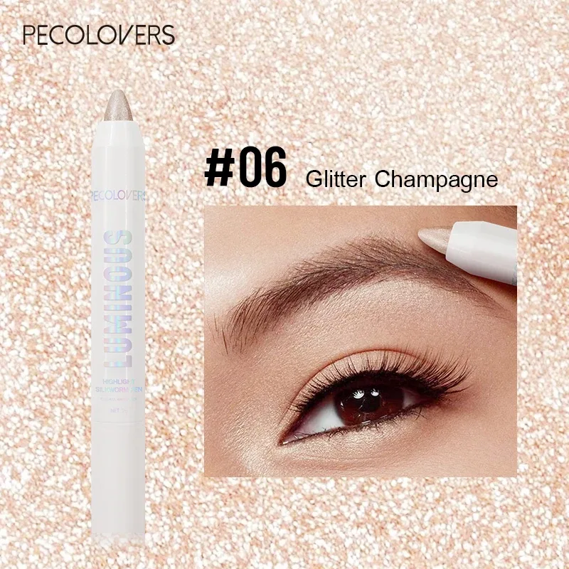 Long-lasting Brightening Highlighter Sparkling Eye Corner Lying Silk Pen Face Highlight and Eye Shadow Pearl White Gliter Pen — image 15