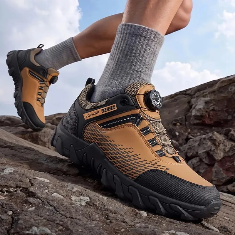 Herrenmode, lässige Turnschuhe, Drehschnallen-Design, Patchwork-Obermaterial, dicke, rutschfeste Sohle, tägliche Wanderschuhe — image 1