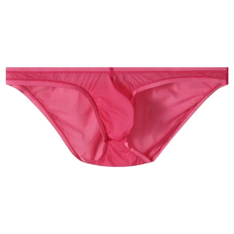 Slip respirant taille basse en soie glacée, Lingerie transparente, slip de Bikini en maille Ultra-fine, culotte Triangle pour hommes, été — image 16