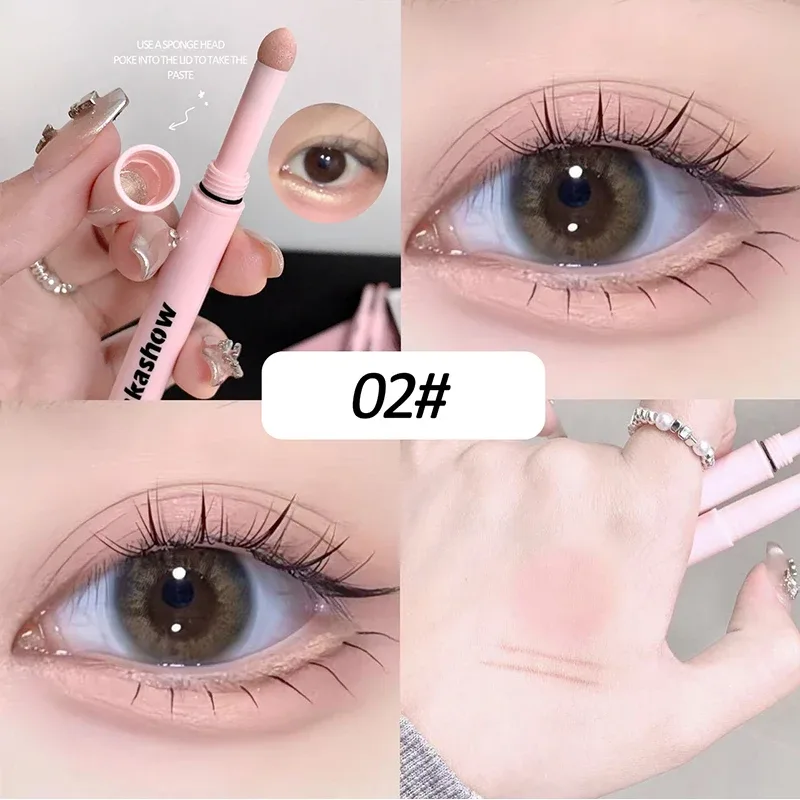 Half Moon Shaped Double Headed Sleeping Silkworm Silk Eyeliner Pen Diamond Glitter Matte Aegyosal Pen Brightening Cream Eye S — image 9