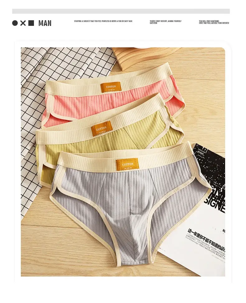 Cuecas de algodão masculinas de alta qualidade confortáveis ​​cuecas respiráveis ​​shorts roupa interior macio u bulge bolsa sexy calcinha homme cueca
