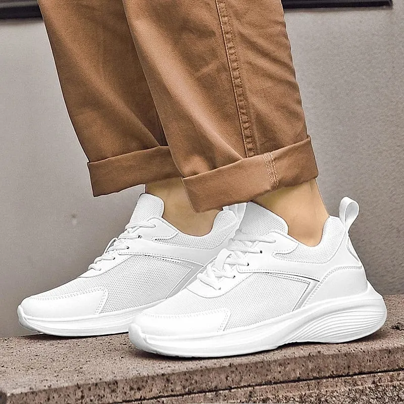 Men Fashion Height Increasing Sneakers Breathable Mesh Height Increase Shoes Microfiber Sole Comfortable Outdoor Walking Shoes — image 6