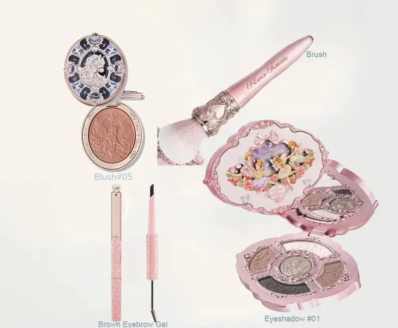 Flower Knows Makeup Full Set Moonlit Mermaid Eye Shadow Palette Matte Blush และ Lipgloss Flowerknows Kit กระเป๋าแต่งหน้าสำหรับผู้หญิง — image 9