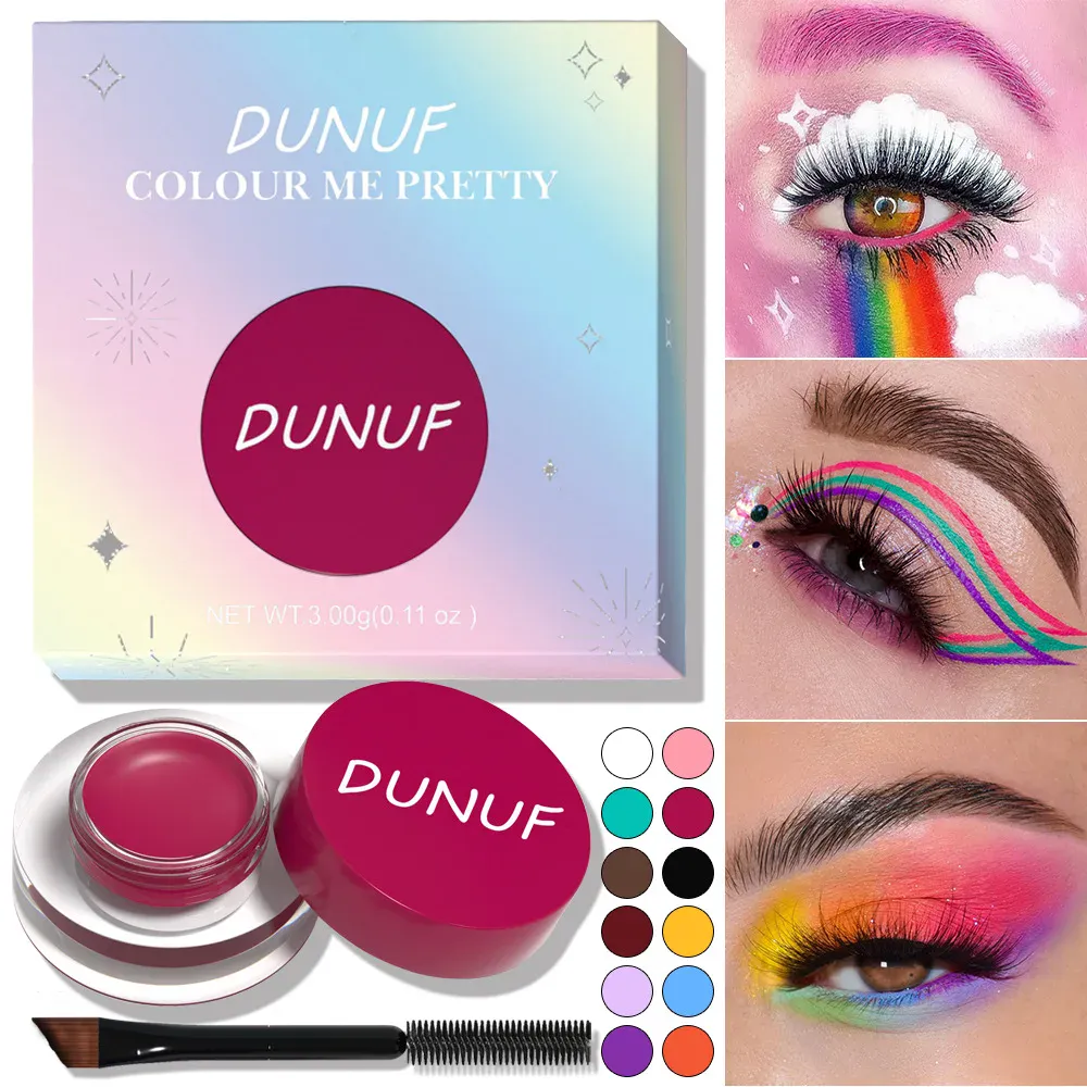Wasserdichte und langlebige matte Lidschatten-Eyeliner-Creme, 12-farbige Augenbrauen-Färbecreme, Multifunktions-Gesichtsfarbe, Creme-Make-up — image 4