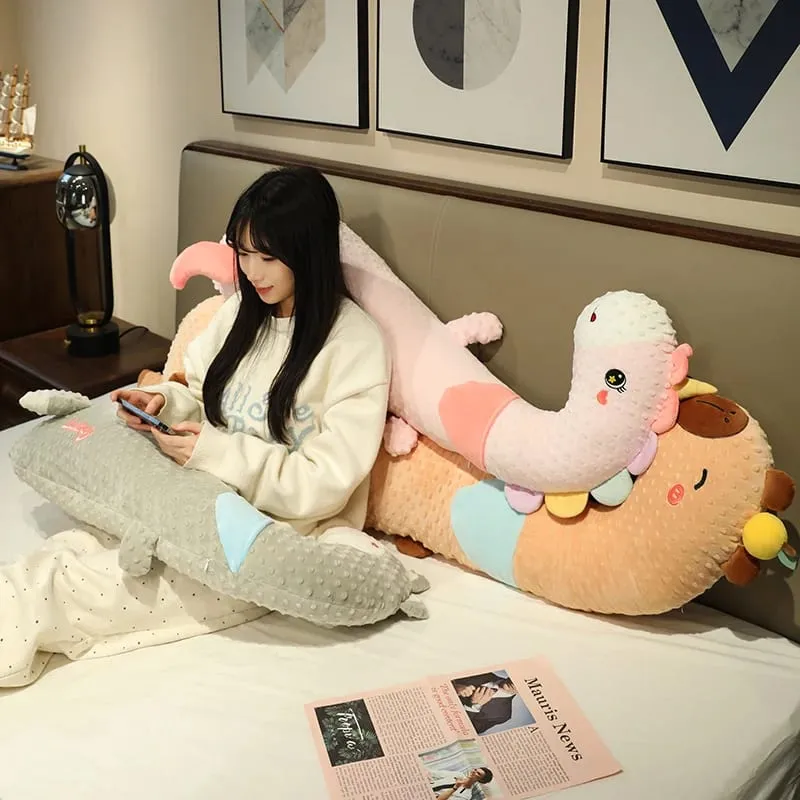 ยาวสัตว์หมอน Soft Dot Plush Sleeping หมอนน่ารักการ์ตูนตุ๊กตา Side Sleeper ขาหมอนเบาะรองนั่ง Home Decor ของขวัญ — image 4