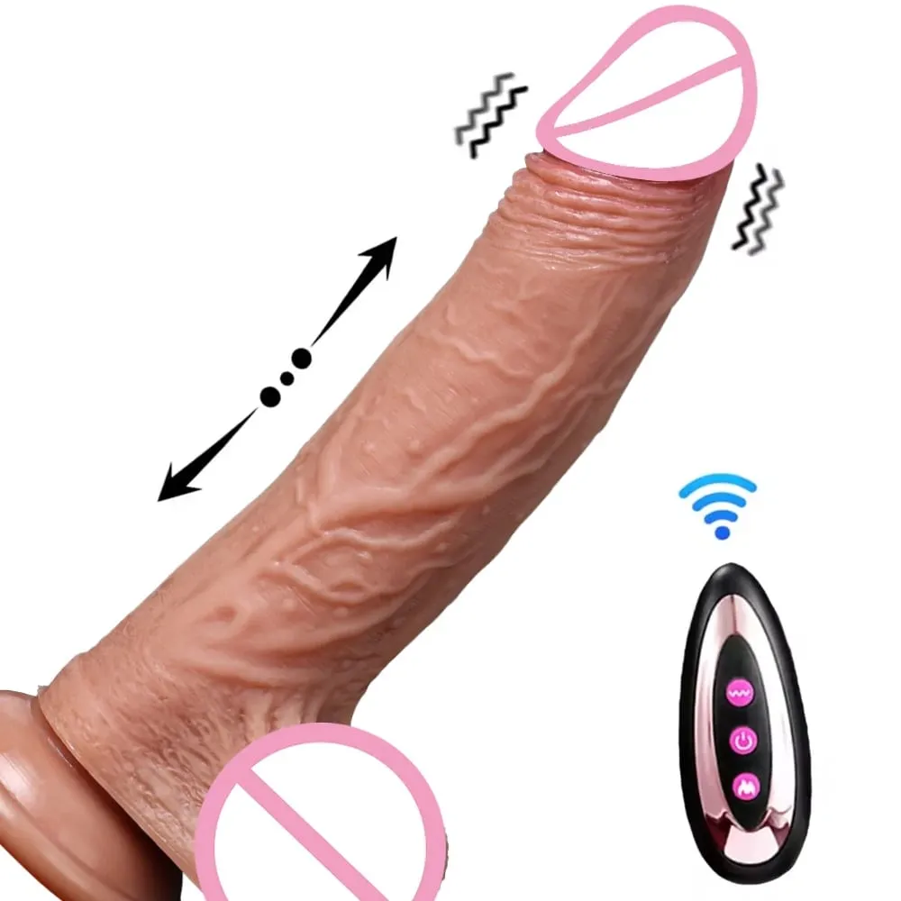 현실적인 진동기 딜도 텔레스코픽 가열 진동 여성 질내 사정 아날 플러그 페니스 성인 섹스 토이 성인 용품 18 — image 1