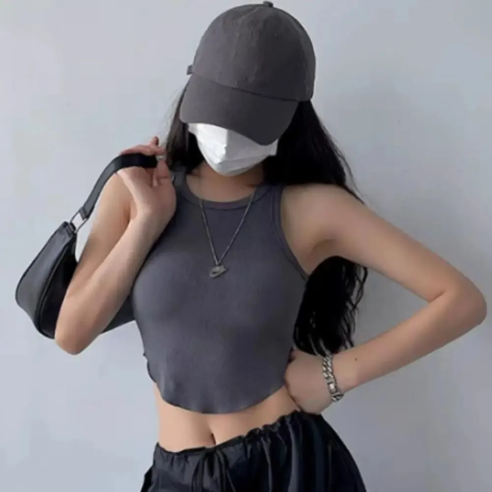2025 U Push Up Sport Bra Fashion Women Tank Top Solid Color Sleeveless Vest Comfortable Short Top Breathable Casual Crop Tops — image 2