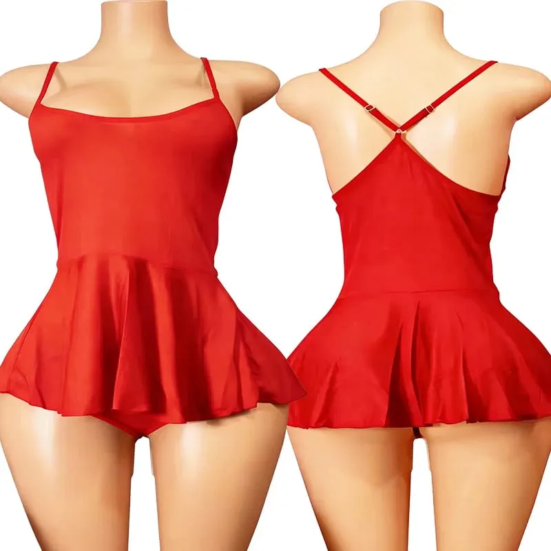 Vestidos rojos sexis sin entrepierna para mujer, minivestido de noche sin espalda, sin mangas, ropa Y2k, vestido de fiesta de noche