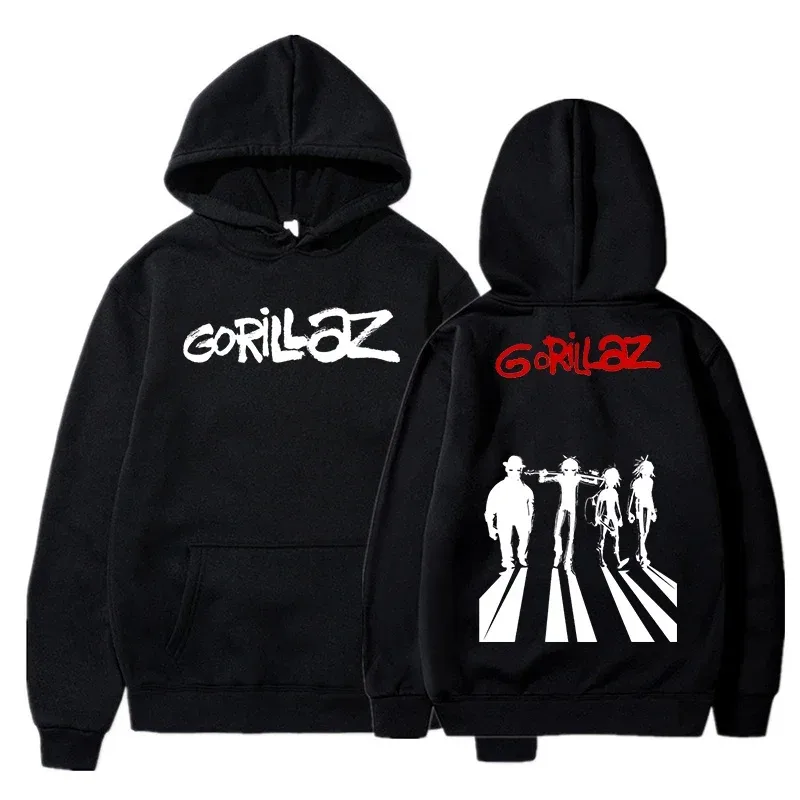 The Autumn and Winter Pullovers Long Sleeve Loose Soft Sweatshirt Streetwear Coat Gorillaz Printing Women and Men Hoode — image 3
