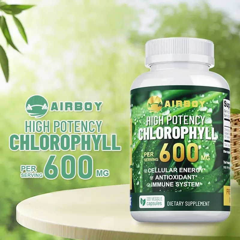 Chlorophyll Supplement 600mg - Supports The Immune System Reduces Body Odor and Bad Breath Boosts Energy Antioxidant