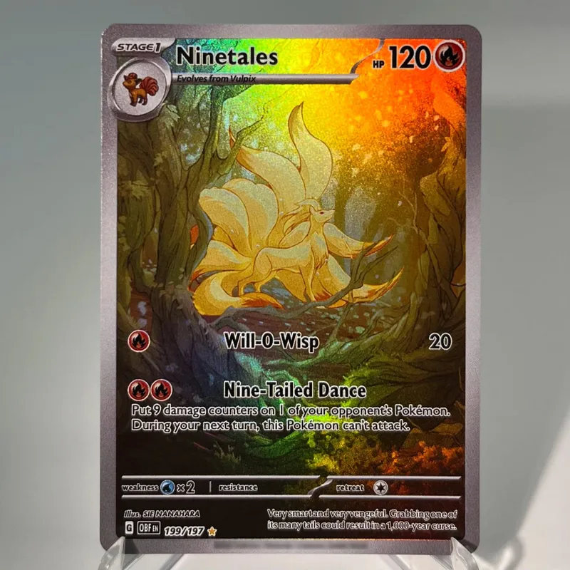 OBF PAL ASR Cards PTCG4-B EX Rainbow Ninetales Cleffa Charizard Rare Collection Battle Toys Gifts for Hobbies — image 8
