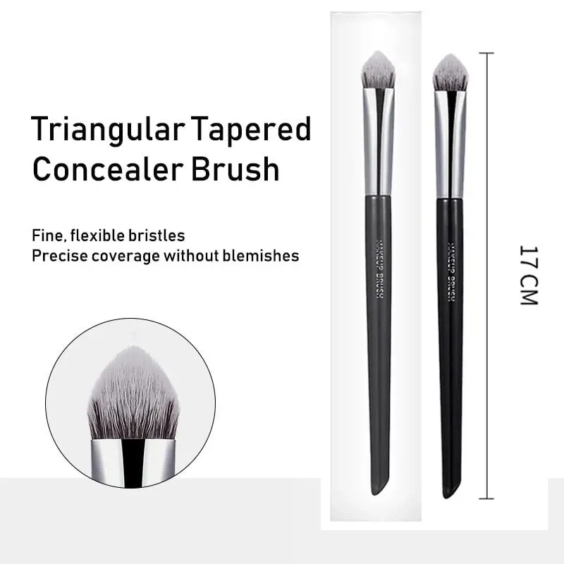 Brocha de maquillaje corrector triangular biselado de precisión, pinceles para difuminar suaves, cubre acné, ojeras, herramientas de maquillaje con detalles multifunción