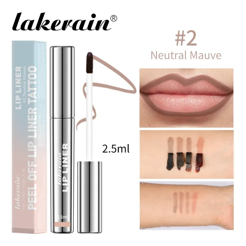 Hochpigmentierter Lip Liner Tattoo Matte Peel Off Enhance Lip Liner Anhaltender Lippenfleck Wasserdichter, übertragungssicherer Lippenstift 4 Farben — image 8