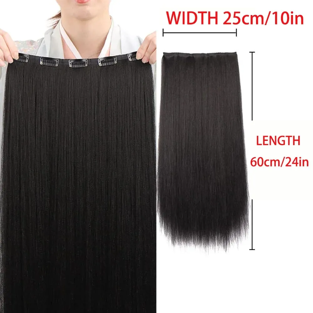 Synthetic black women's vertical hair extensions hair extensions five different lengths of headwear for women's wigs — image 24