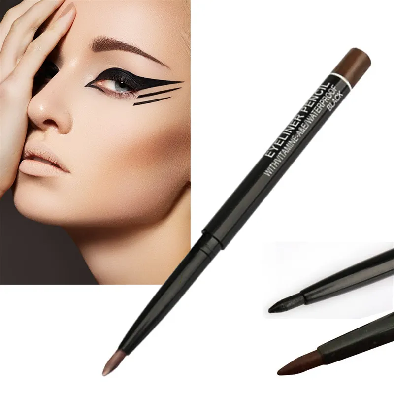 Waterproof Black And Brown Women's Makeup Rotary Retractable Eyeliner Pencil Waterproof Eye Liner Pen Cosmetic Tools — image 6