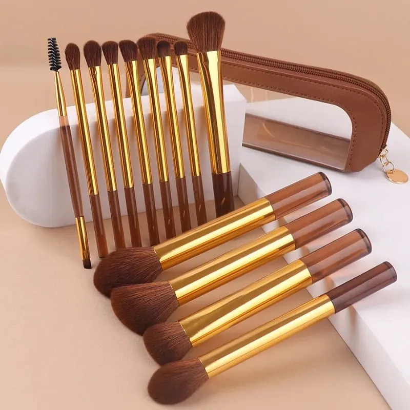 Bộ Cọ Trang Điểm Chuyên Nghiệp 13 Chiếc 13 Cọ Có Độ Chính Xác Cao Với Túi Bảo Quản Di Động Đựng Mỹ Phẩm Dụng Cụ Trộn Kem Nền — image 2