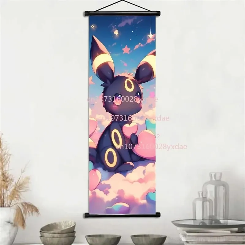 Klasyczny drukowany plakat Pokemon kreskówka ścienna grafika Gengar Squirtle Bulbasaur Pikachu wisząca zwój dekoracja pokoju rodzinnego — image 13