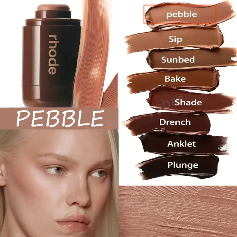 RHO Più Nuovo Lip Gloss Balsamo per le labbra Levigante Contorno Stick Bronzer Impermeabile Finitura Naturale Naso e Mascella Contouring Regalo Tascabile — image 8