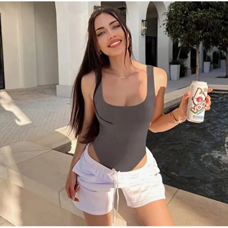 ฤดูร้อนเซ็กซี่ bodycon ผู้หญิง bodysuits หญิงถัก Slim Casual bodysuit Chic Lady Club Playsuits สั้น Femme — image 3