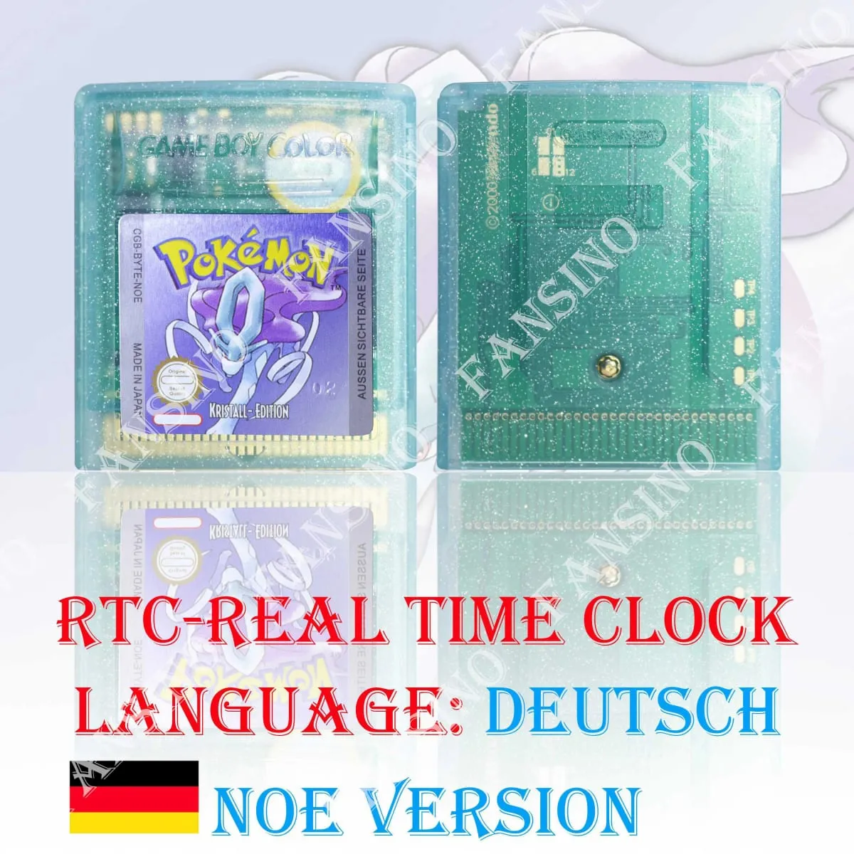 GB/GBC Echtzeituhr Pokemon Crystal/Gold/Silver Version Videospielkassette mit Batterie USA/NOE/FRA/ESP/ITA Version — image 21