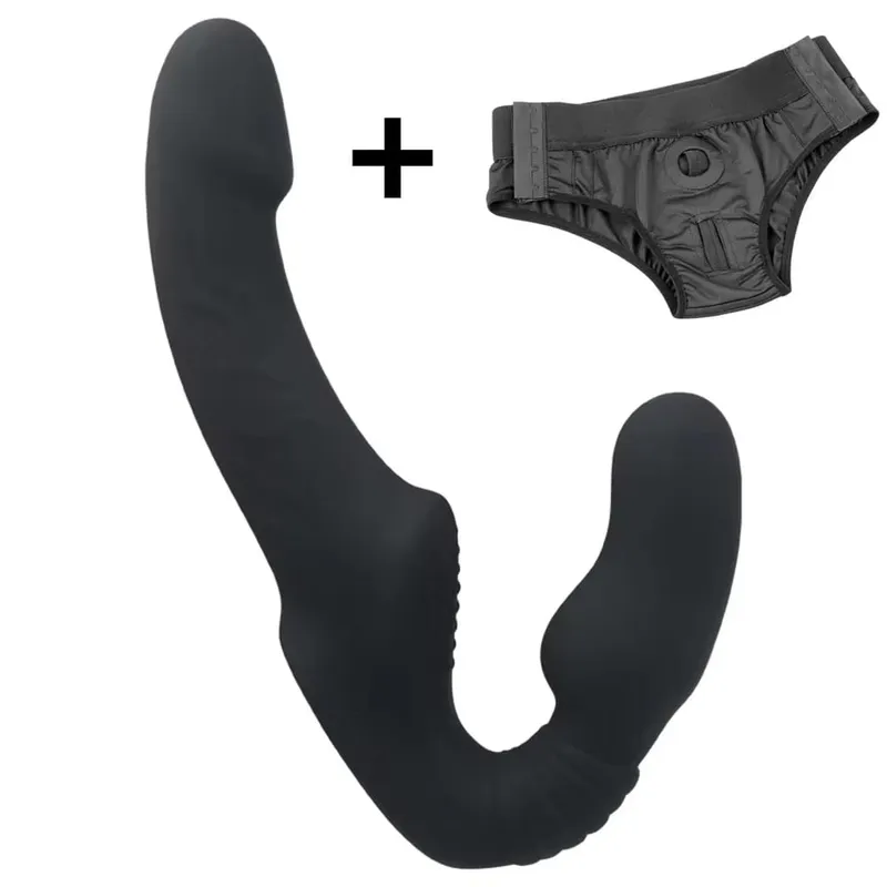 Strapless Strapon Dildo Vibrator Weibliche Doppel Vibrierende G-punkt Stimulieren Klitoris Anal Massager Erwachsene Sex Spielzeug Für Frauen Paar — image 8