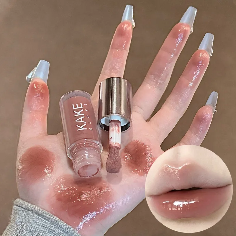 Spiegelflüssiger Lippenstift, feuchtigkeitsspendendes Gelee, braunes Wasser, leichte Lippenglasur, sexy Lipgloss, langlebig, nackte Lippentönung, Make-up-Kosmetik — image 11