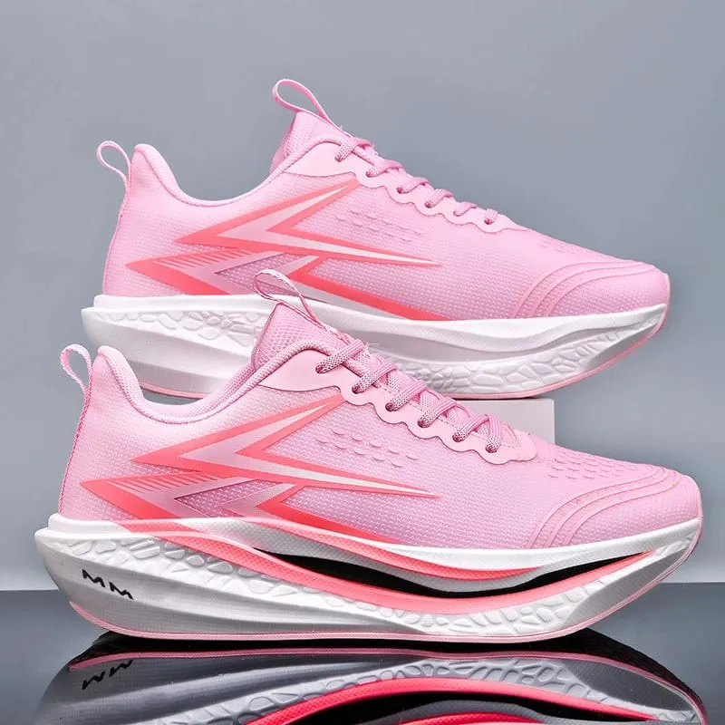 Chaussures de course légères et décontractées pour hommes et femmes, baskets de marche, de Marathon, de sport, d'athlétisme, en planche de carbone — image 9