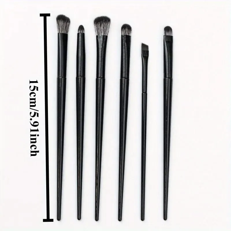 6st ögonfläckarborste Fint mjukt sminkverktyg Ögonskuggsborsteset Eyelinerborste för blandning av ögonskugga Eyeliner Idealisk — image 3