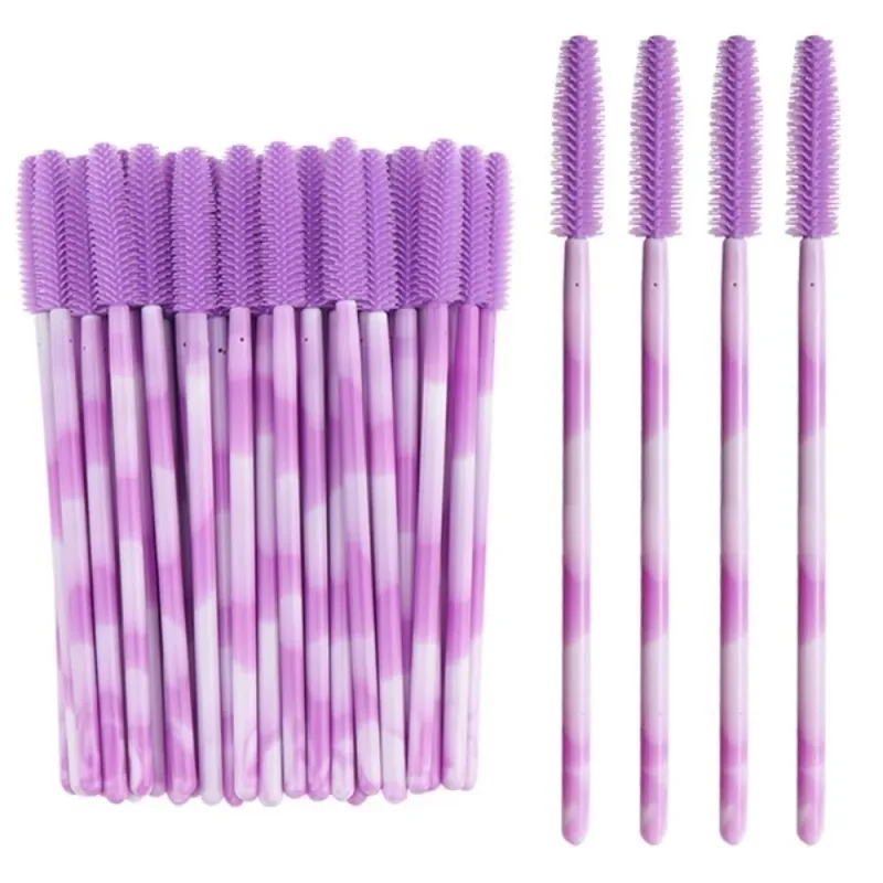50 pezzi pennelli per ciglia usa e getta strumenti per trucco in silicone mascara bacchetta applicatore arcobaleno colore microbrush pettine per sopracciglia ragazza — image 10