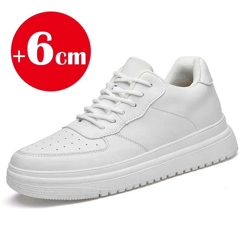 2026 nuevos zapatos con aumento De altura para Hombre, Zapatillas con elevador Invisible De 8cm, Zapatillas deportivas De cuero blanco para Hombre, talla grande 46 — image 9