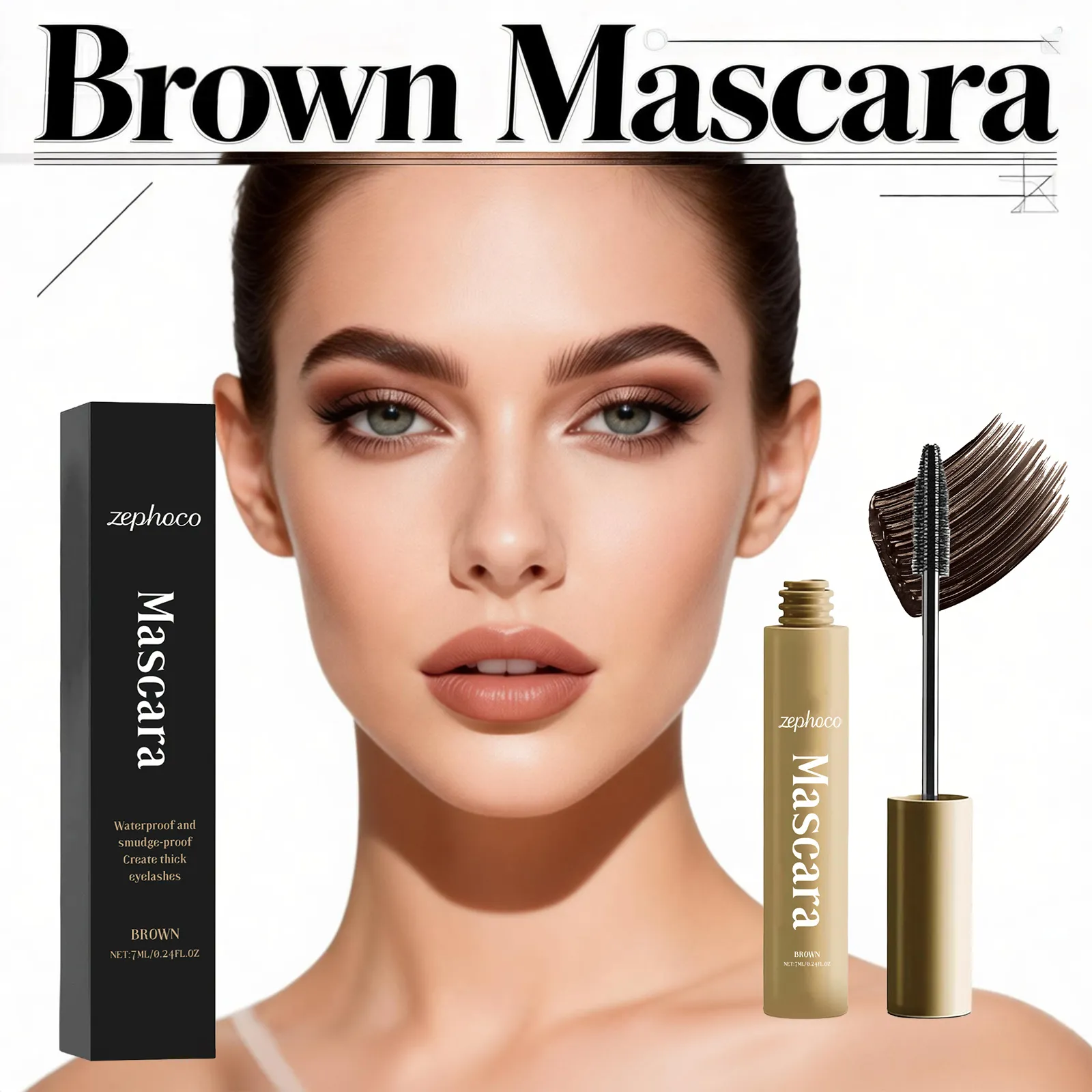 Brown Mascara Natural Curls Long-Lasting Makeup Waterproof Sweatproof Lengthens Eyelashes Anti-Fouling Eye Black Eye Cosmetics — image 6