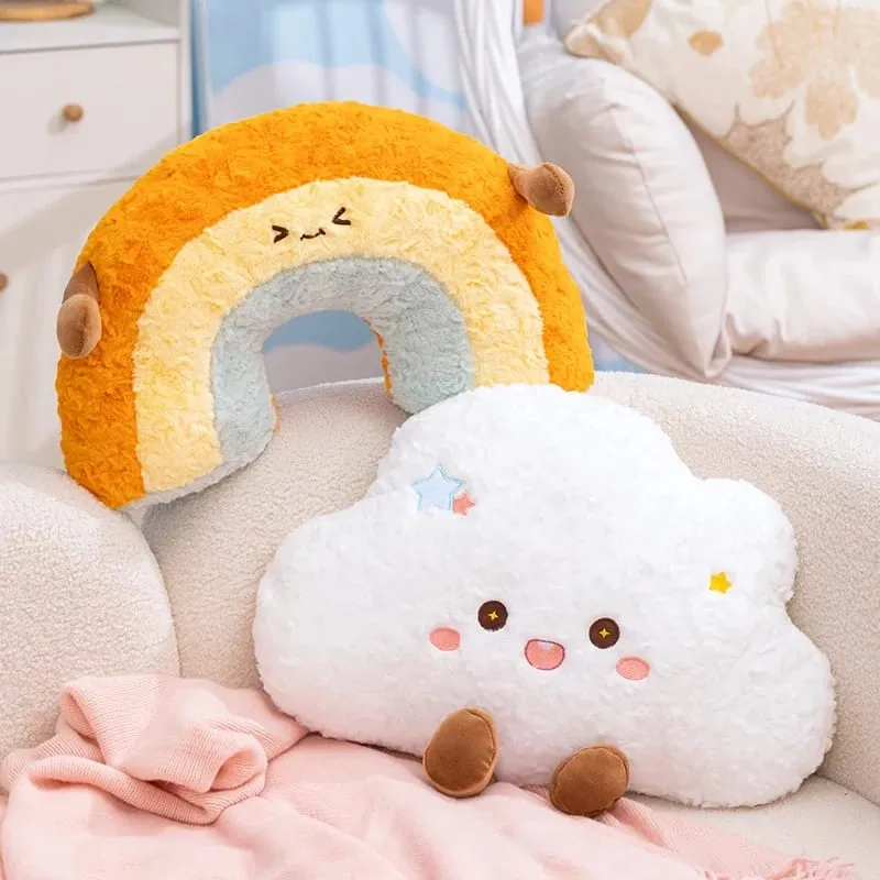 Rainbow Wish Star Moon หมอน Plush มงกุฎสีสัน Cloud Soft ของเล่นหมอนโซฟาหน้าแรกตกแต่งโยนหมอน — image 6
