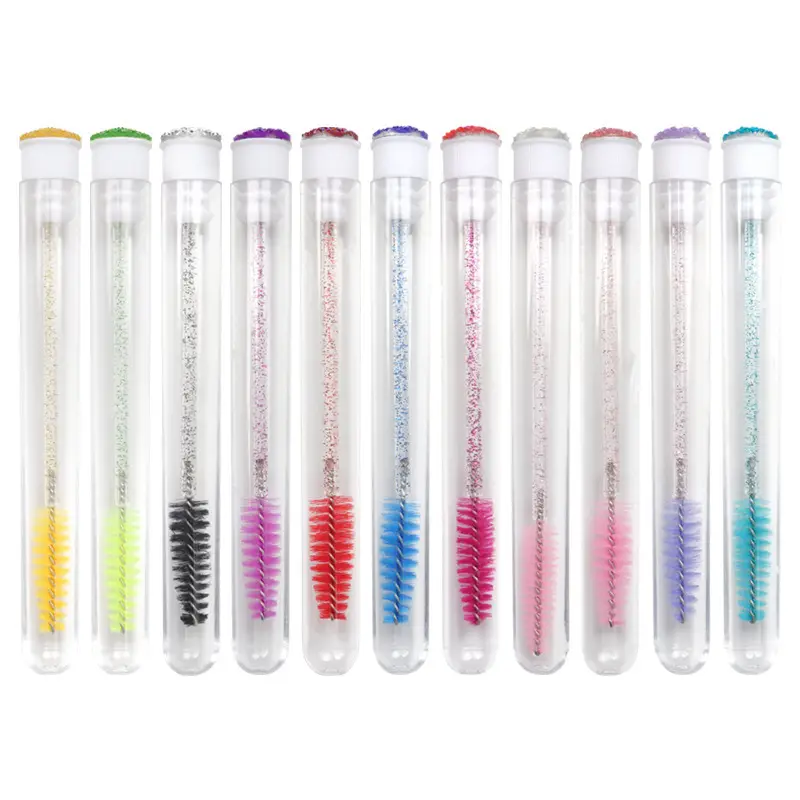 10Pcs Reusable Eyelash Brush Mascara Wands for Eyelash Extension Makeup Brushes Crystal Micro Drill Separate Tube — image 1