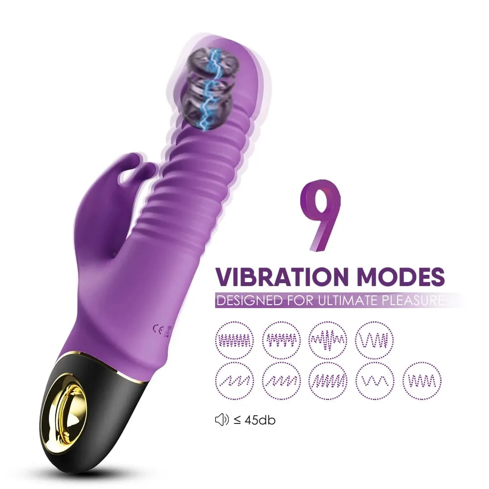 9 โหมดอัตโนมัติ Telescopic Rabbit Vibrator สำหรับผู้หญิง G Spot Clitoral Stimulator หญิง Masturbator ของเล่นสำหรับผู้ใหญ่ — image 3