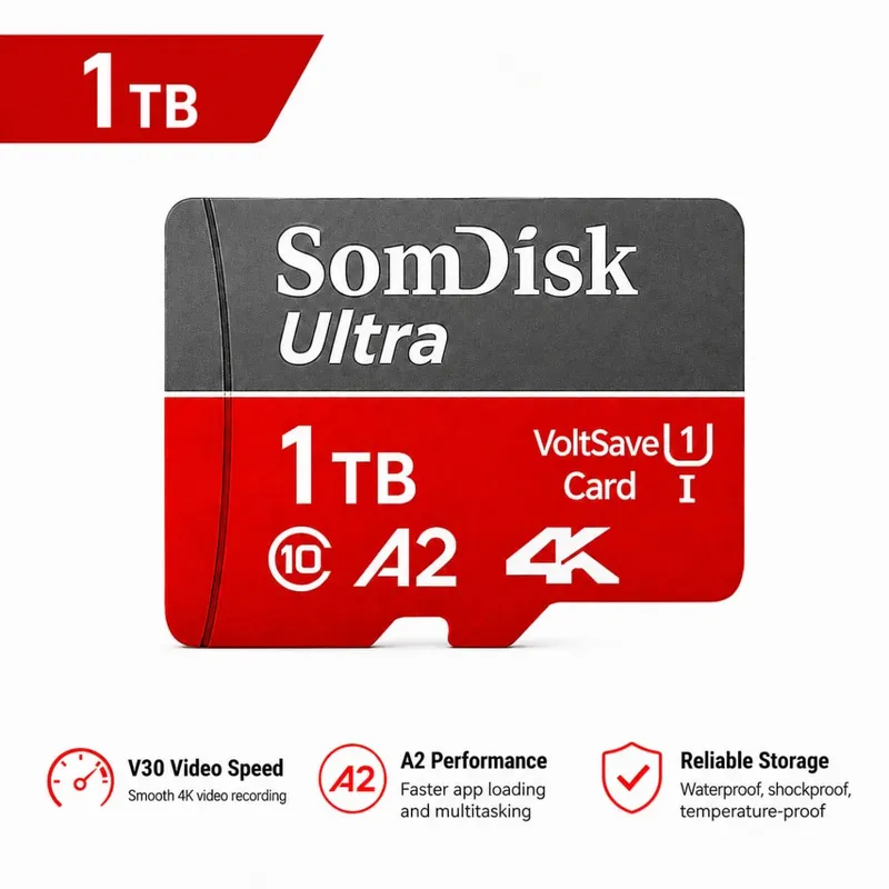 การ์ด Micro SD/TF ขนาด 128GB การ์ดความจุขนาดใหญ่ Class10 สูงถึง 100MB/s การ์ดเก็บข้อมูลกันน้ำใช้สำหรับกล้อง/เครื่องบันทึกการขับขี่