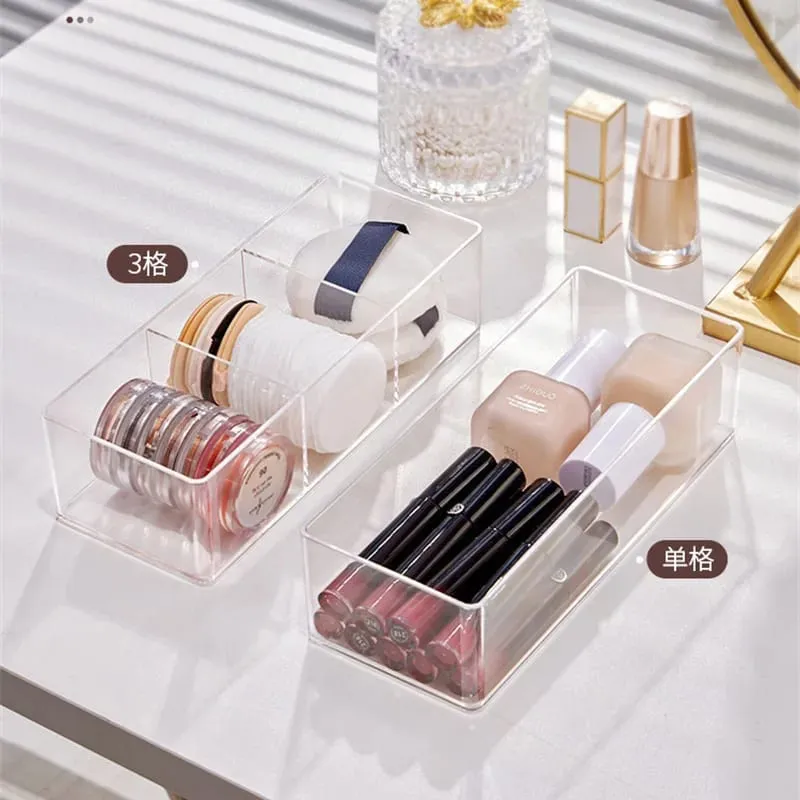 Akryl Kosmetik Opbevaringsboks til læbestift Makeup Børster Lagdelt Opbevaring Bordskuffe Comestic Tools Makeup Puff Opbevaringsboks
