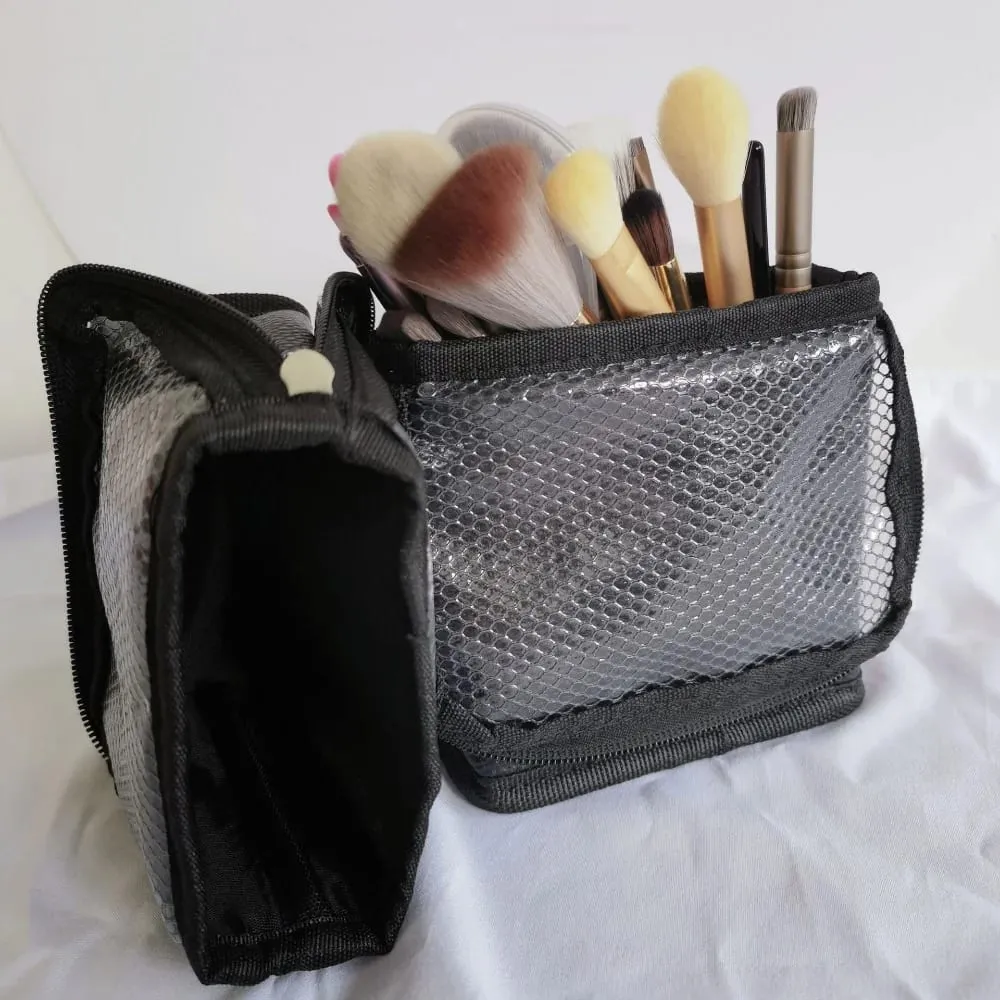 Stojací síťovaná taška na štětce na make-up Voděodolný organizér na štětce na make-up Holer Women Dívčí kosmetická taška na toaletní potřeby — image 3