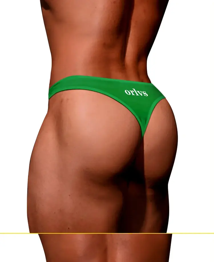Men's Modal Thong Multi Colors Pack, ORLVS Logo Low Rise Bare Feel Underwear, High Elastic 3D Convex Pouch T-Back Briefs — image 12