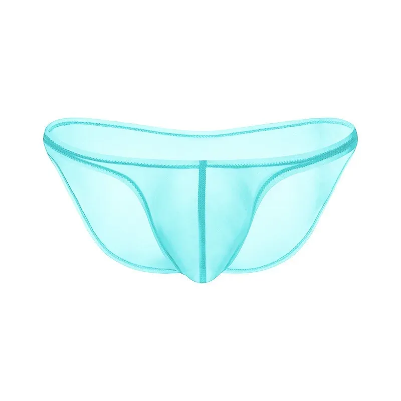 Sous-vêtements pour hommes, culotte triangulaire transparente en soie glacée délicate, slip taille basse de personnalité — image 9