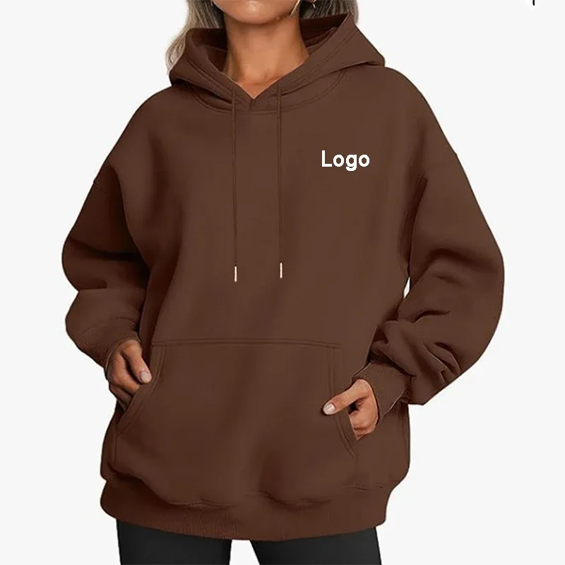 Hoodie Kebesaran Kustom Sweater Wanita Fashion Dicetak Longgar Lengan Panjang Bahu Manset Jatuh Sweater Ala Jalanan Sudadera — image 13
