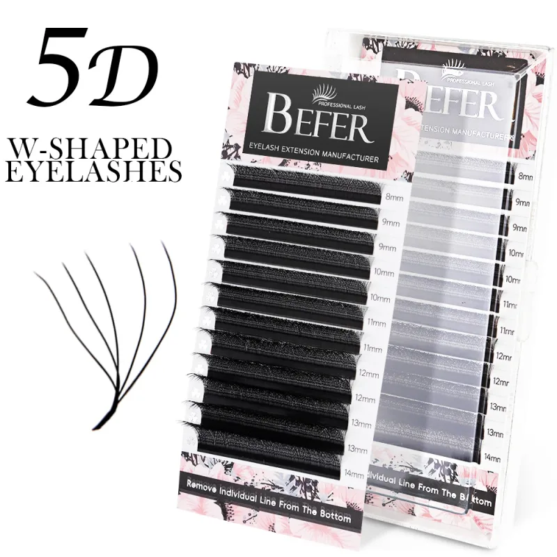 Befer Cilios YY/3D/4D/5D/6D W Berbentuk Ekstensi Bulu Mata Palsu Serat Teknologi Kualitas Tinggi Lembut Alami Grosir Profesional