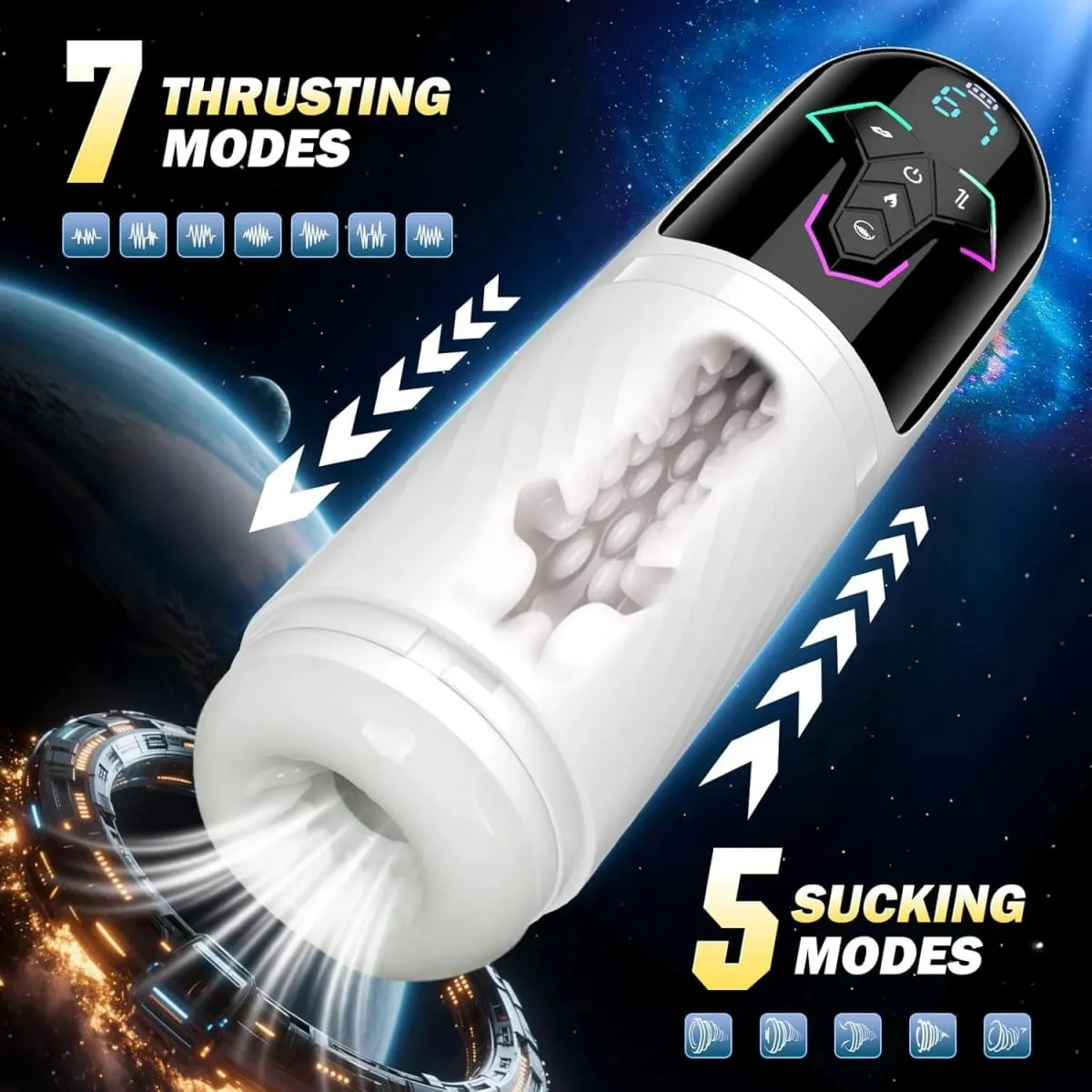 Topení Automatický mužský masturbátor AI & APP Control Blowiob Machine Kapesní Pussy Penis Pumpa LCD displej Sexuální hračky pro muže
