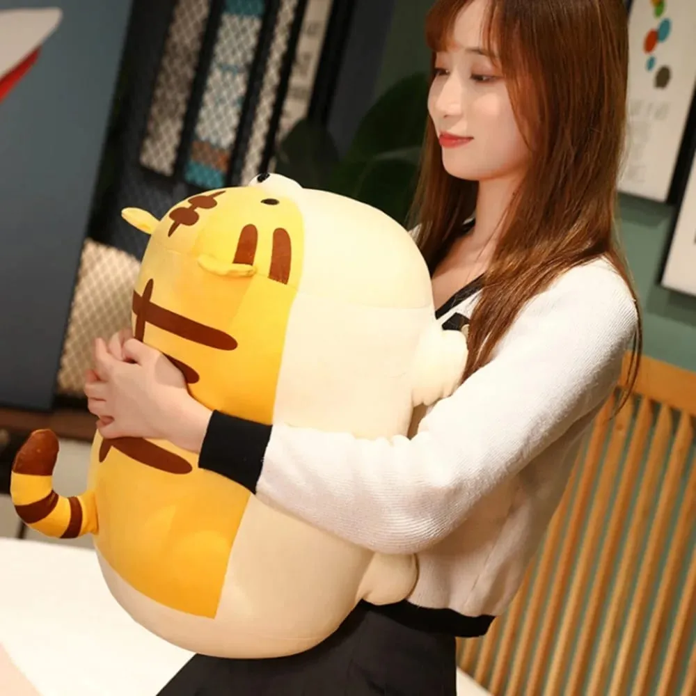 Bantal Plush Kapas Bawah Kreatif Boneka Kartun Comel Mainan Mewah Harimau Mewah Lembut Riadah Harian — image 4
