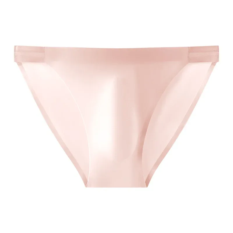 Slip da uomo senza cuciture ad asciugatura rapida Intimo tinta unita Seta di ghiaccio Mutande leggere e sottili Mutandine sexy traspiranti 3D Pouch Undies — image 25