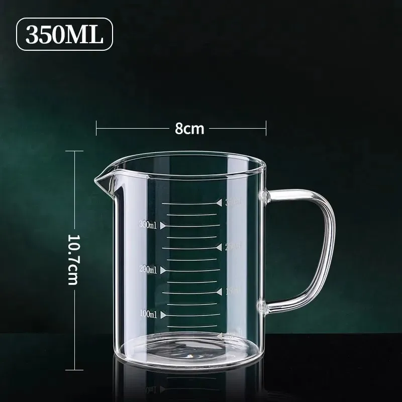 1/2 szt. Szklana miarka z uchwytem żaroodporna zlewka laboratoryjna kuchenna miarka do kawy i mleka 250/350/500/1000ml — image 10