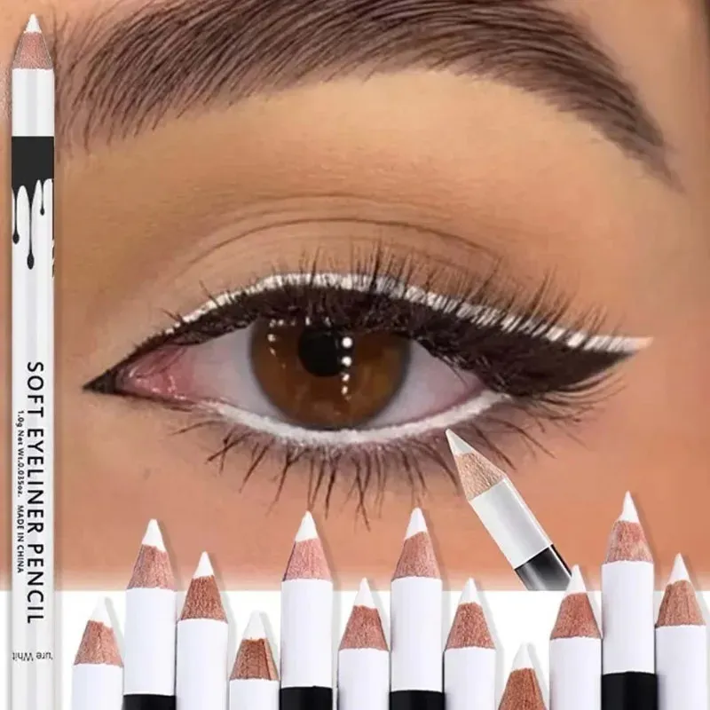 1/12 stücke Weiß Eyeliner Make-Up Dauerhaft Glatt Leicht Zu Tragen Augen Aufheller Wasserdicht Mode Augen Liner Bleistifte Augen Make-Up-Tools — image 2