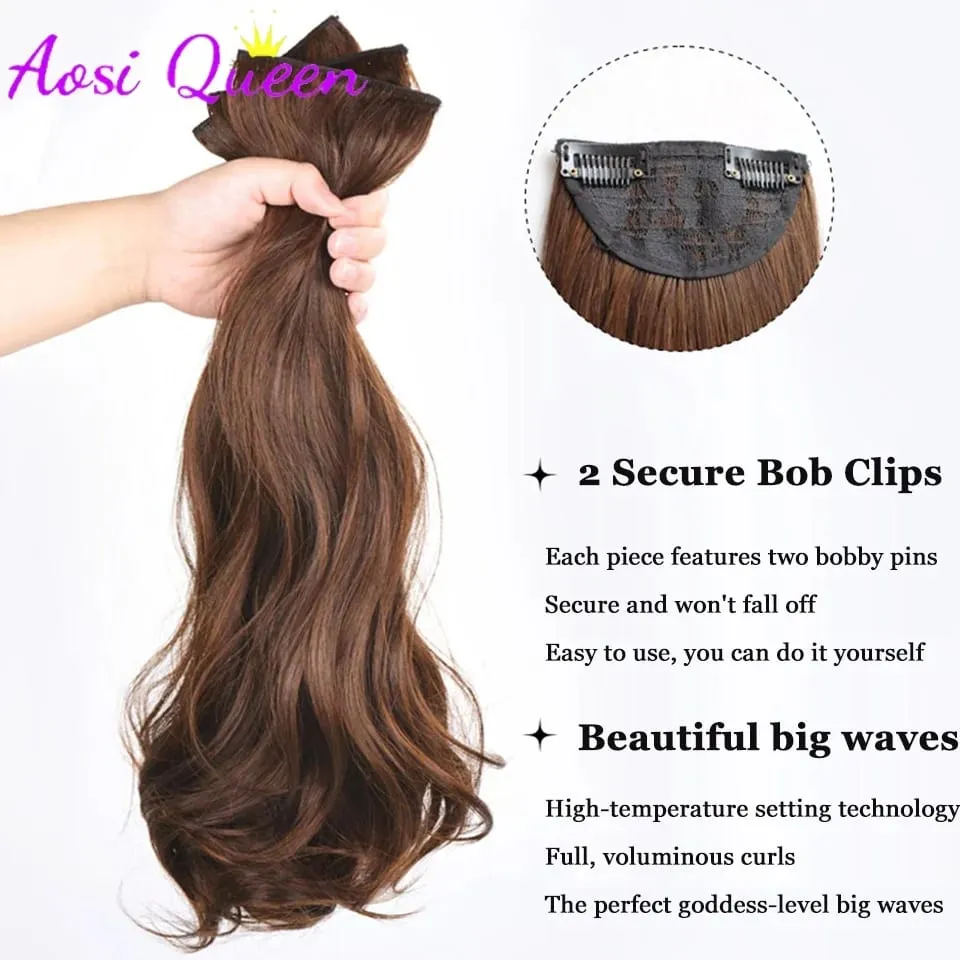3 Teile/satz 6Clips Haar Verlängerung Schwarz Lange Große Wellenförmige Locken Natürliche Haar Haarteil Hitzebeständige Faser Für Frauen Frisur — image 4