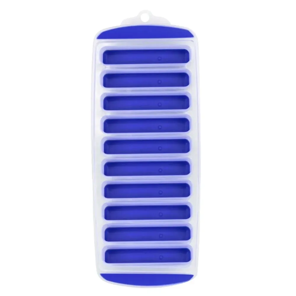 DIY 10 Holes Long Strip Ice Cube Mold with Lid Silicone Ice Cube Tray Homemade Ice Block Mold Cold Drink — image 12